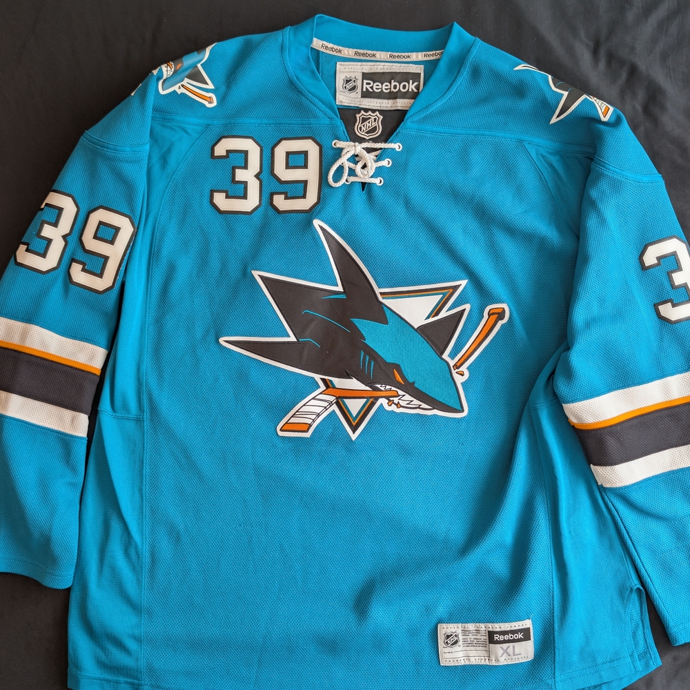 Reebok Teal San Jose Sharks #39  Logan Couture Hockey Jersey XL.